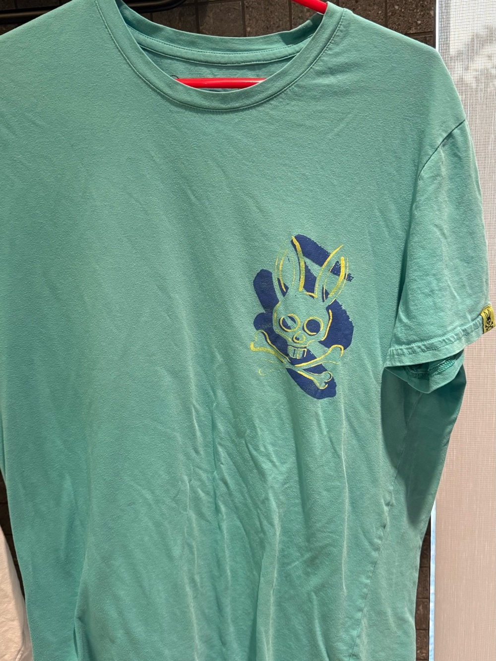 Psycho Bunny Mint Green Tee with Navy Skull Logo